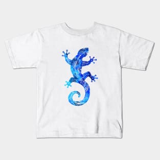 Blue Tribal Gecko Kids T-Shirt